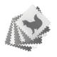 Large Kids Foam Puzzle Mat, White and Gray Animals, 6 pcs