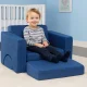ECOTOYS Kids Modular Play Couch with 8 Soft Cushions, Blue