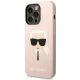 Karl Lagerfeld iPhone 14 Pro 6.1\" dėklas Silicone Karl\'s Head KLHCP14LSLKHLP, rožinis