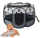 Salokāma Auduma Manēža Sētiņa Kucēniem Kaķēniem - 74cm x 43cm, Pelēks | Fabric Playpen Arena for Pets