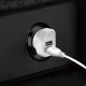 Dudao R7 Car Charger 2x USB 2.4A with 3-in-1 Cable, White