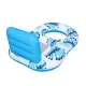 Inflatable Pool Lounge Chair Float with Canopy and Backrest 140 x 78 cm, Blue