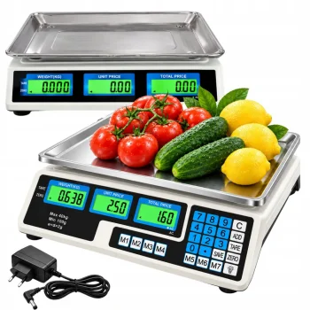 Electronic Price Computing Retail Scale with Battery, 40 kg / 2 g