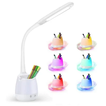 LED Desk Lamp with RGB Backlight and Organizer
