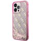 Guess iPhone 14 Pro Case Liquid Glitter 4G Translucent, Pink