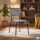 ModernHome Upholstered Velour Dining Chairs, Set of 4, Dark Grey