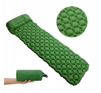 Inflatable Camping Mat with Pillow, 190x60x5 cm