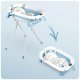 Foldable Baby Bath with Stand, Thermometer and Cushion Ricokids RK-287, white-blue