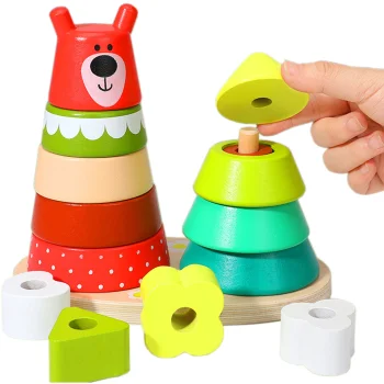 Bakalu Wooden Logic Stacker Toy Bear and Tree