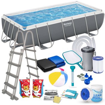 Bestway 56441 Rectangular Frame Pool Set 404 x 201 x 100 cm 18-in-1