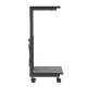 NanoRS RS430 PC Rolling Stand with Shelf, 80kg Capacity, Black