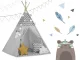 Nukido Tepee Tent with Lights for Kids, Gray