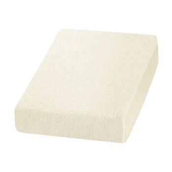 Cream Terry Cloth Fitted Sheet for Cosmetic Beds 70x190 cm