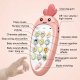 Educational kids smartphone phone in the shape of a carrot, blue