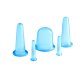 4FIZJO Silicone Acupuncture Vacuum Massage Cupping Bubbles Jars Cups for Face and Body, 5 pcs., Blue