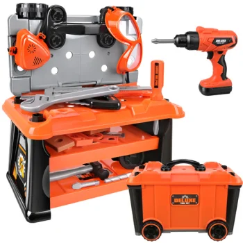 Kids Tool Box DIY Playset with Battery Drill, 63 Pieces