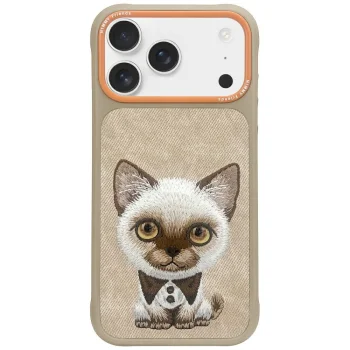 Nimmy iPhone 17 Pro Case Big Eyed Pet 2.0 Cat, Beige
