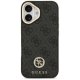 Guess iPhone 17 Case 4G Strass Logo & Big Strap Metal Buttons MagSafe, Black