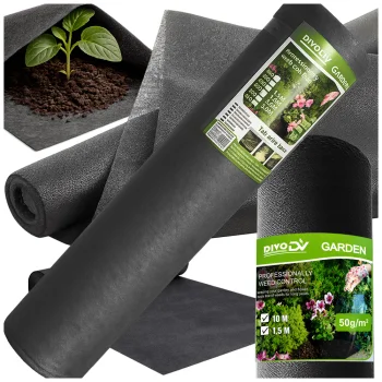 DIVODV Anti-Weed Landscape Fabric 50g/m² 1.5m x 50m, Black