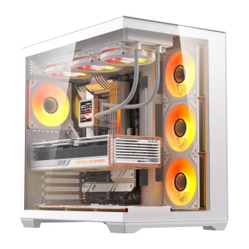 DarkFlash C280 PC Case with 7 Fans, White