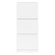 ModernHome LED Nightstand with 2 Drawers and Open Shelf, White