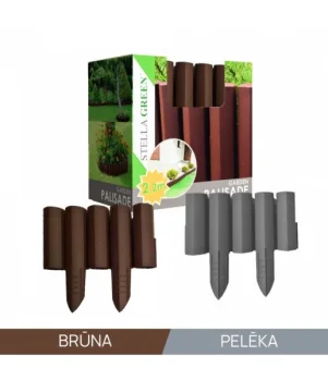 Decorative Garden Border Fencing 150x270 mm, 8 pcs (2.2 m), Brown