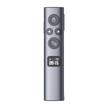 Norwii N95s BLE Wireless Presenter with OLED Display and Laser Pointer, Metallic Grey