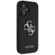 Guess Grained Big 4G Logo Small Classic Logo Case for iPhone 16, Black