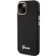 Guess iPhone 15 Pro Case Silicone Script Metal Logo & Frame, Black
