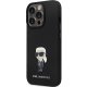 Apple iPhone 13 Pro Max 6.7\" Karl Lagerfeld Silicone Ikonik Metal Pin Case Cover (KLHCP13XSMHKNPK), Black
