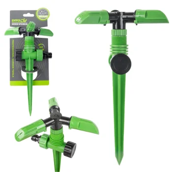 DIVODV Garden Sprinkler on Spike 360° 3-Arm Green