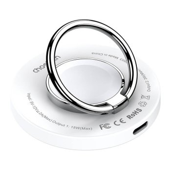 Bezvadu lādētājs 2-in-1 Choetech T603-F, turētājs (balts) | Wireless charger holder (white)