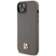 DKNY iPhone 15 Plus Case Leather Monogram MagSafe, Brown
