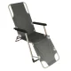 Folding Garden Sun Lounger with Cushions and Armrests, Grey