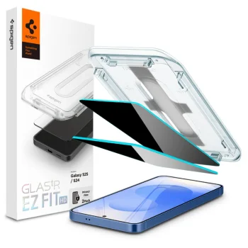 Spigen Glas.TR Ez Fit Privacy Screen Protector for Samsung Galaxy S24 / S25, 2-Pack