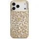 Guess IML Leopard Glitter Triangle Logo MagSafe Case for iPhone 17 Pro / 18 Pro - Brown
