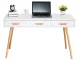 Modern desk with 3 drawers, console and vanity table function, white