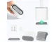 Silicone Toilet Brush with Sealed Base, White/Grey