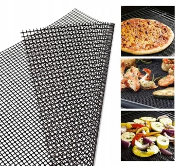 Teflon Mesh Grill Mat, Black, 50x40 cm