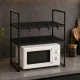 Kitchen Rack Over Microwave, 2 Tiers, Black