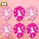 Bakalu 1st Birthday Latex Balloons, Pink, 6 Pcs