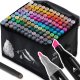 Nukido Dual Tip Alcohol Markers 120-Piece Set with Case NK-913
