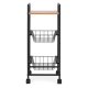 ModernHome Mobile Storage Trolley with 2 Baskets and Shelf