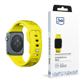 3mk Silicone Watch Strap for Apple Watch 42 / 44 / 45 / 49 mm, Yellow