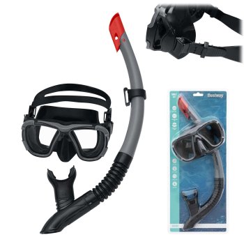 Diving set with mask and snorkel, Bestway 24021, grey