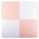 Ricokids Large Foam Puzzle Play Mat, 60x60 cm, 4 Pcs, Peach/White