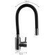 Kitchen Faucet with Flexible Spout, 8×56 cm, Black/Silver