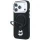 Karl Lagerfeld Ring Stand 360 Choupette Head Pin MagSafe Case for iPhone 18 Pro / 17 Pro - Black