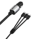 Dudao R5ProN 3.4A Car Charger with Built-in 3-in-1 Cable Black