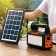 Multifunctional LED Camping Lamp with Solar Panel, FM Radio & Bluetooth, Black/Orange